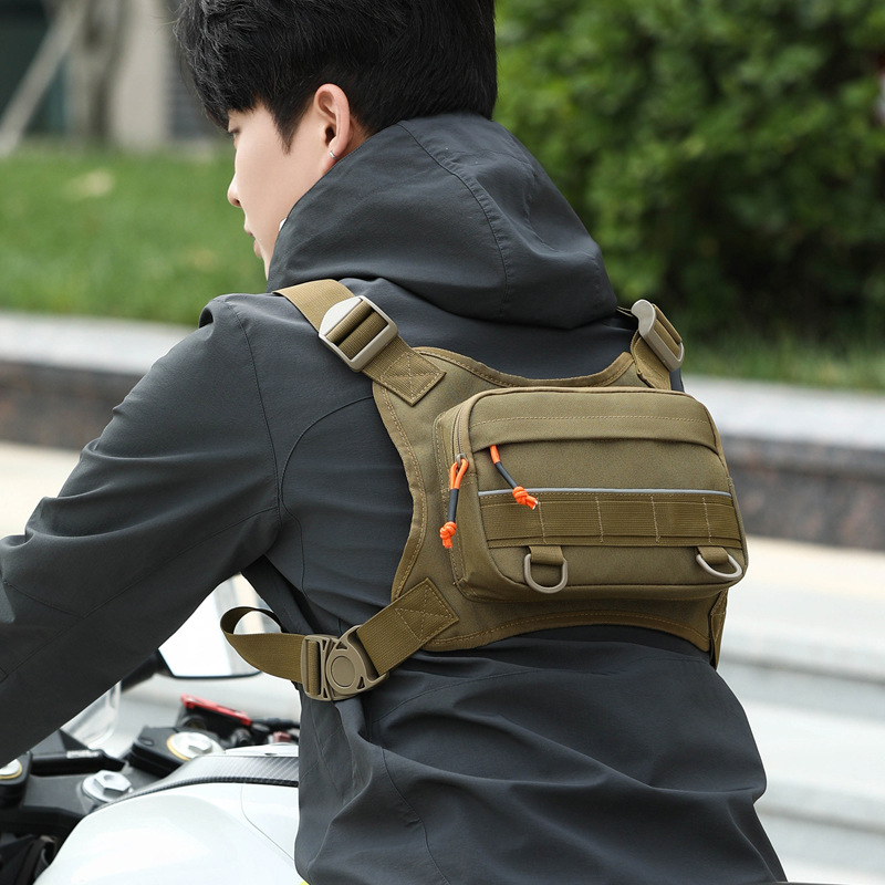 Street Fashion Types - กระเป๋าคาดอกสำหรับขี่มอเตอร์ไซค์ แบบ unisex สไตล์ฮิปฮอป สตรีทแวร์ กระเป๋าคาดอกแบบสปอร์ต