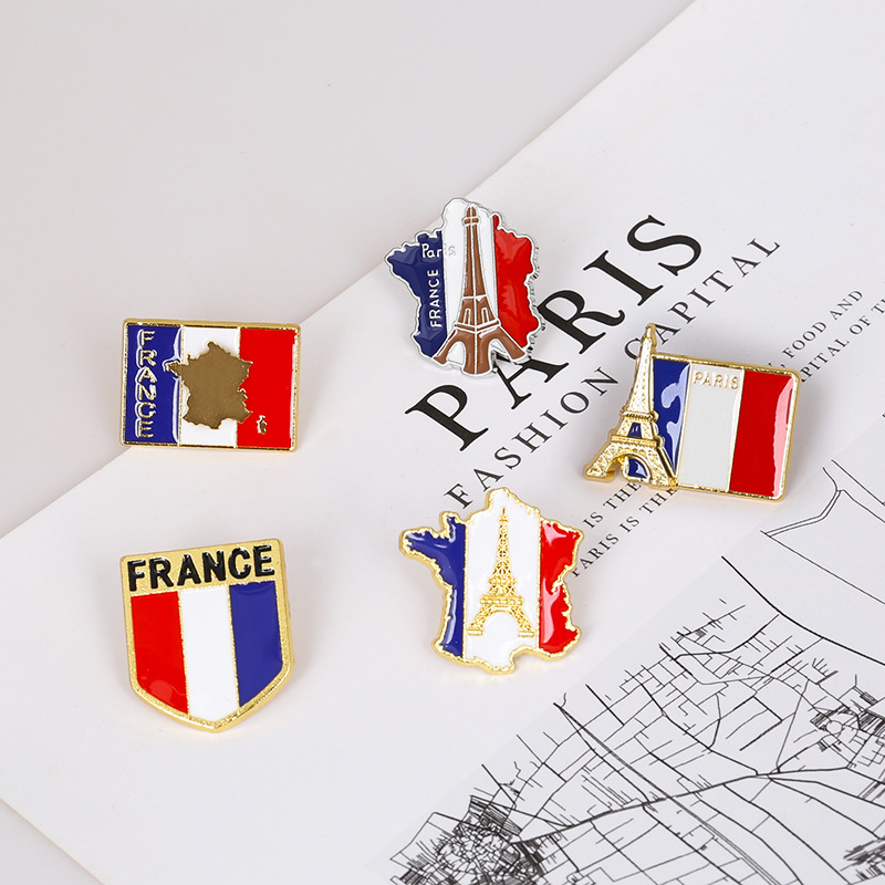 Street Fashion In Paris - เข็มกลัดรูปธงชาติปารีสของฝรั่งเศส2024ตราเคลือบฟันรูปเทพธิดาหอไอเฟลจากสเปนสหรัฐอเมริกาของที่ระลึกสำหรับผู้ชายผู้หญิง