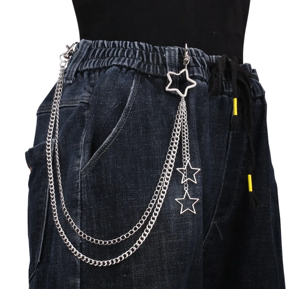 Street Fashion Jewelry - Charm เงินสีสแตนเลส Hollow Star จี้กางเกงสําหรับผู้หญิงผู้ชายบุคลิกภาพ Hip