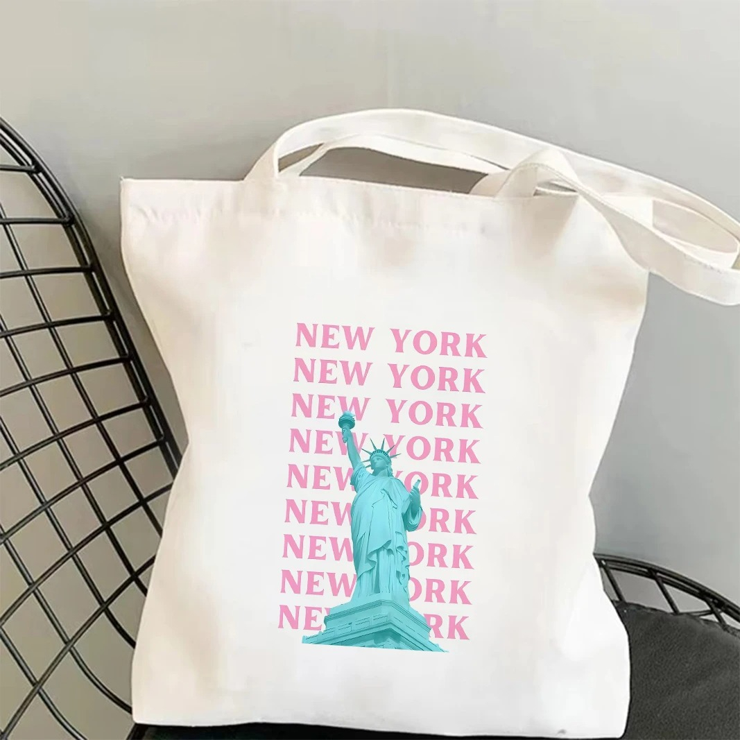 Tote Bag Canvas Print - กระเป๋าผ้าลายกราฟิกชิคาโก ลอนดอน หอไอเฟล กระเป๋าช้อปปิ้งลายสถานที่สำคัญของเมืองต่างๆ กระเป๋าผ้าแคนวาสสำหรับเดินทางและช้อปปิ้งสำหรับผู้หญิง