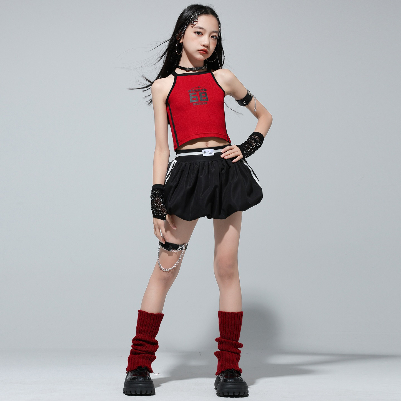 Street Fashion Types - ชุดเสื้อครอปท็อปฮิปฮอปสำหรับสาวๆ สไตล์เคป๊อป กระโปรงเต้นรำสตรีท ชุดสตรีทแวร์เท่ๆ ชุดแจ๊สหวานๆ สำหรับการแสดงบนเวที