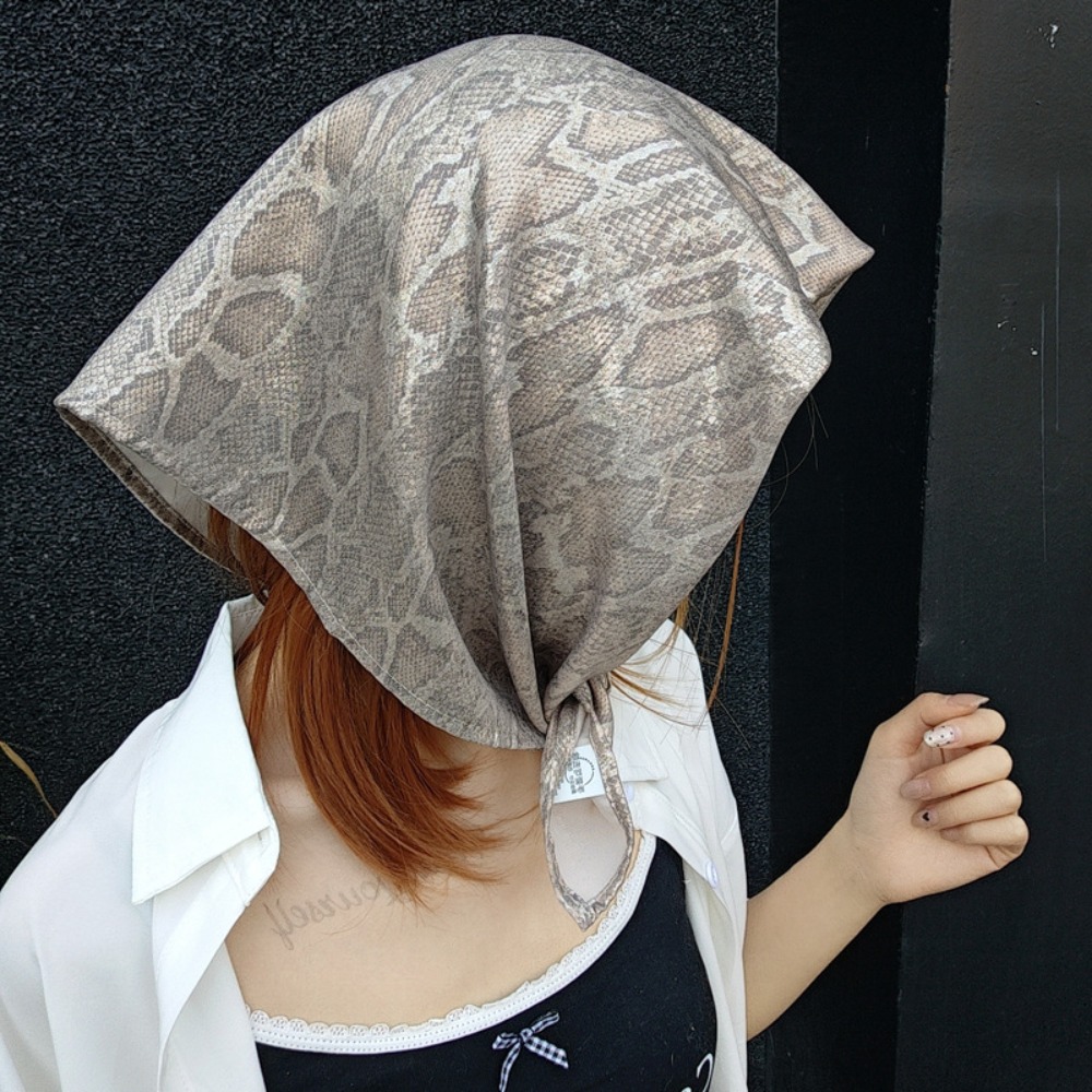 Street Fashion Types - ผ้าโพกศีรษะลายงู Y2K ผ้าพันผมลายงู ผ้าคาดผมฮิปฮอป ผ้าโพกหัวลายงู ผ้าพันคอสี่เหลี่ยมลายงู