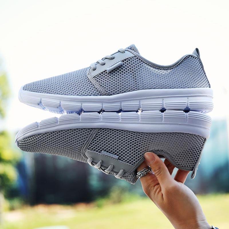 Street Fashion Online Shopping - รองเท้าผ้าใบผู้ชายระบายอากาศได้สำหรับผู้หญิง, รองเท้ากีฬารองเท้าวิ่งสำหรับผู้ชาย D-423ออกกำลังกายสีเทา2024ฤดูร้อน