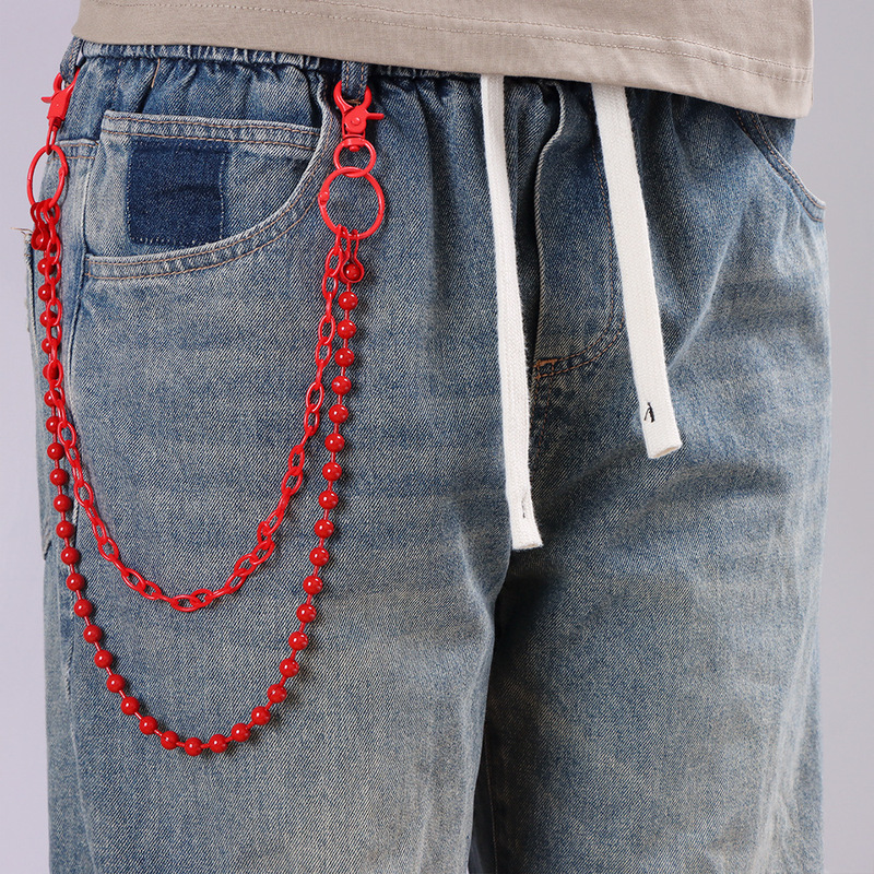 โซ่กางเกงหลายชั้นประดับลูกปัดส - Street Fashion Jewelry บทวิจารณ์และราคา