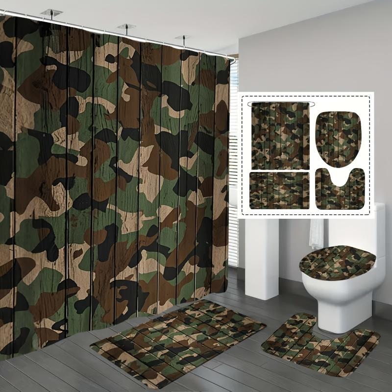 ชุดม่านอาบน้ำลายไม้พราง 4 ชิ้น - Camo Pattern Set บทวิจารณ์และราคา