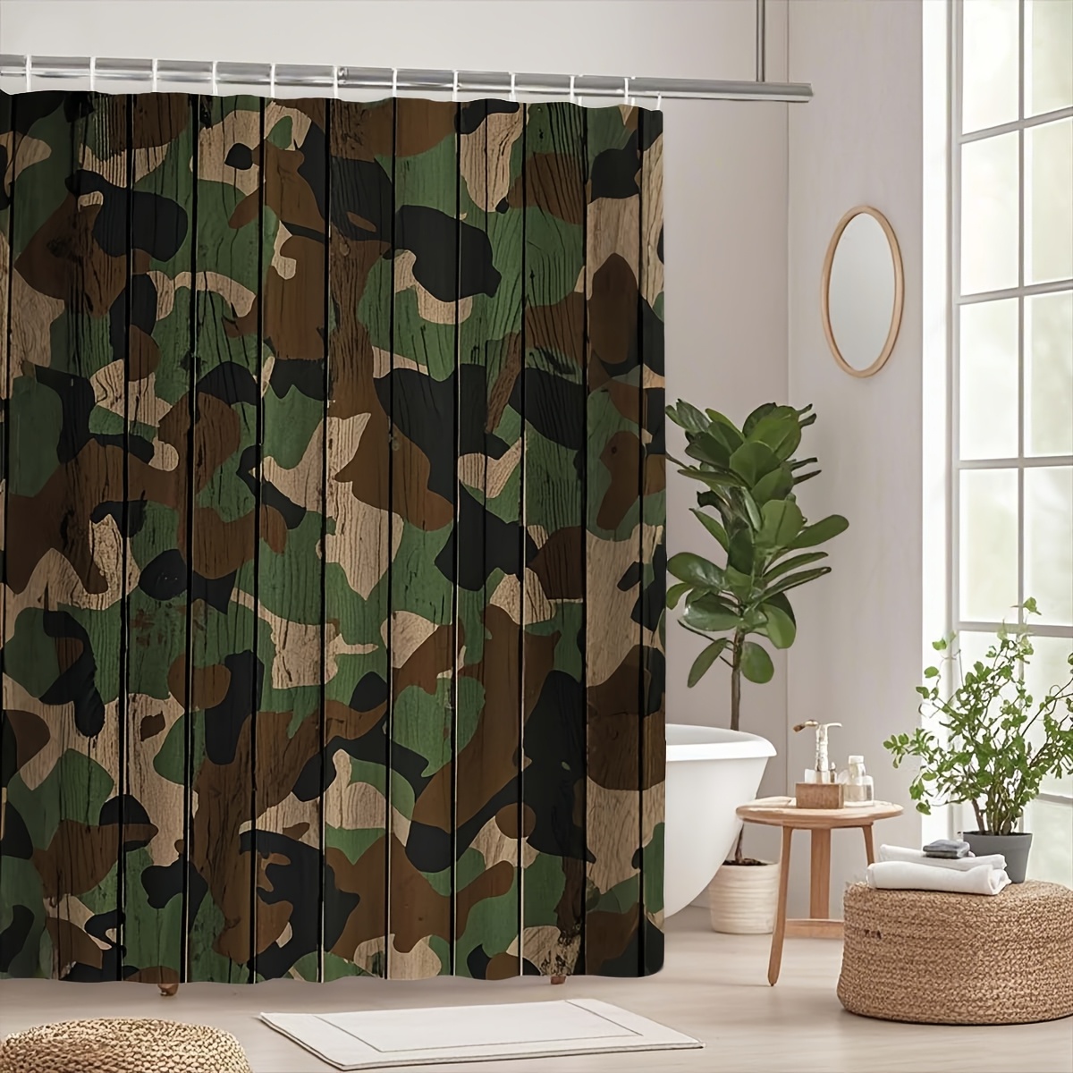 ชุดม่านอาบน้ำลายไม้พราง 4 ชิ้น - Camo Pattern Set บทวิจารณ์และราคา