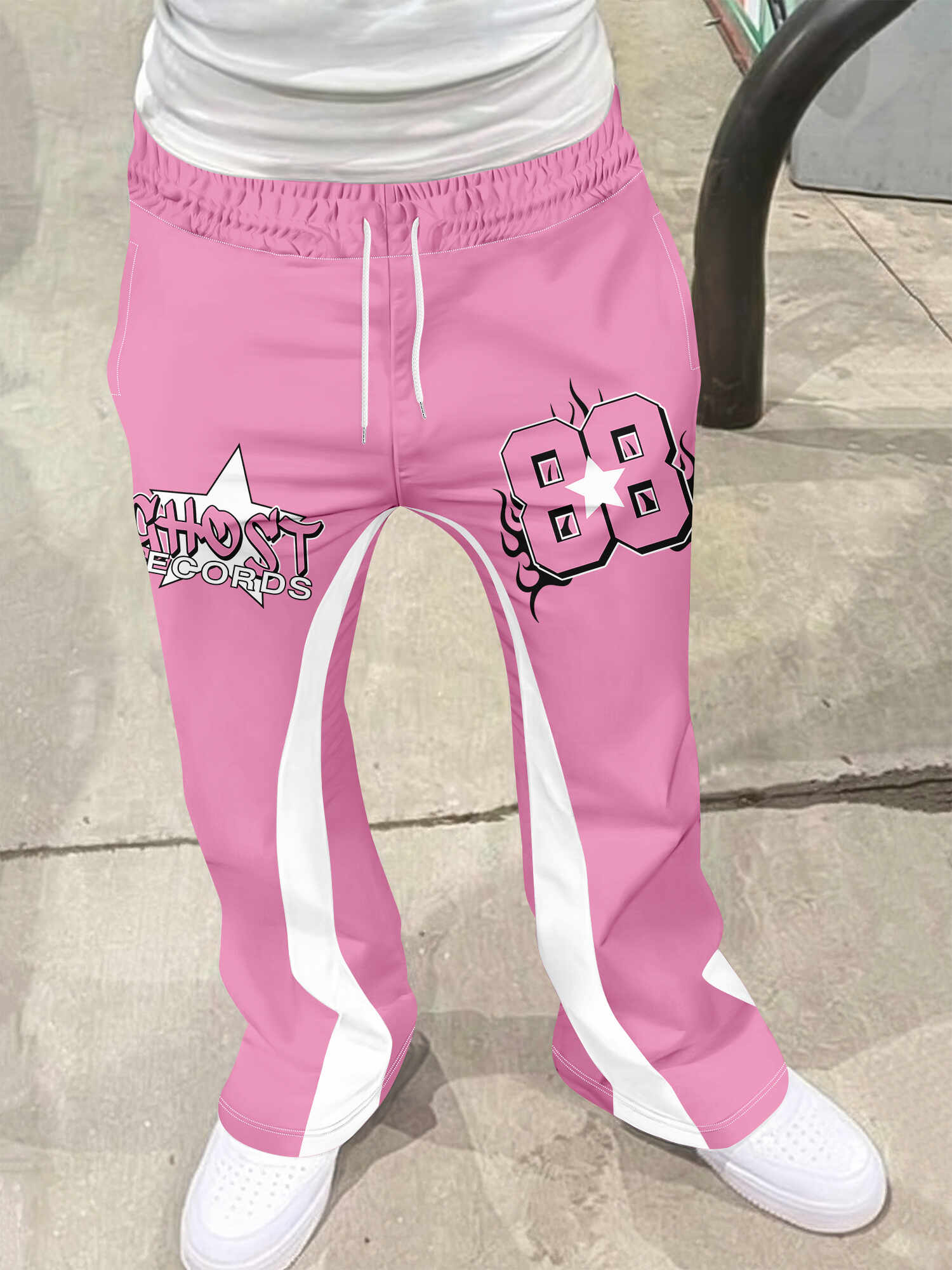 Y2k Flared Pants Men Loose 3D  - Street Fashion Types บทวิจารณ์และราคา