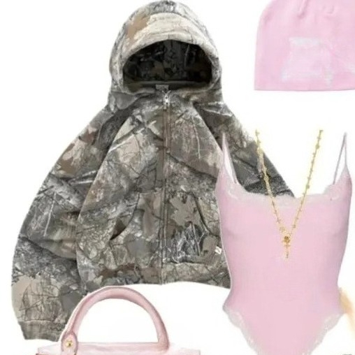Y2KชุดสตรีVINTAGE 2000s Hip-Ho - Camo Pattern Set บทวิจารณ์และราคา