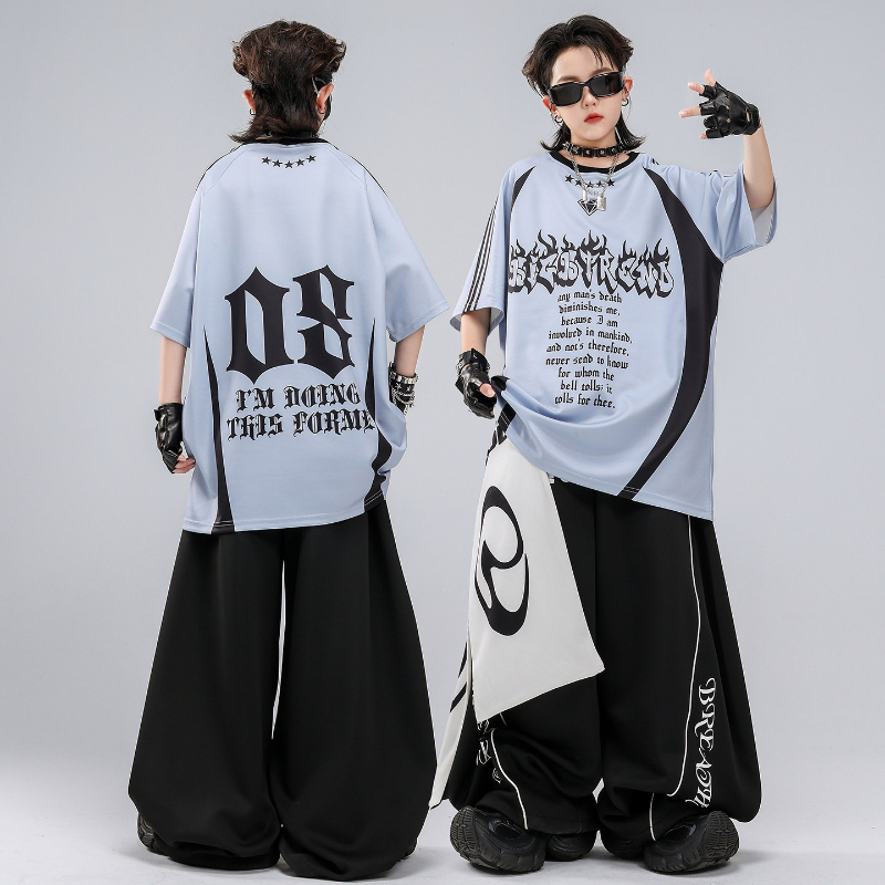 ชุดเสื้อยืดสีแดงฮิปฮอปเคป๊อป ก - Street Fashion Types บทวิจารณ์และราคา