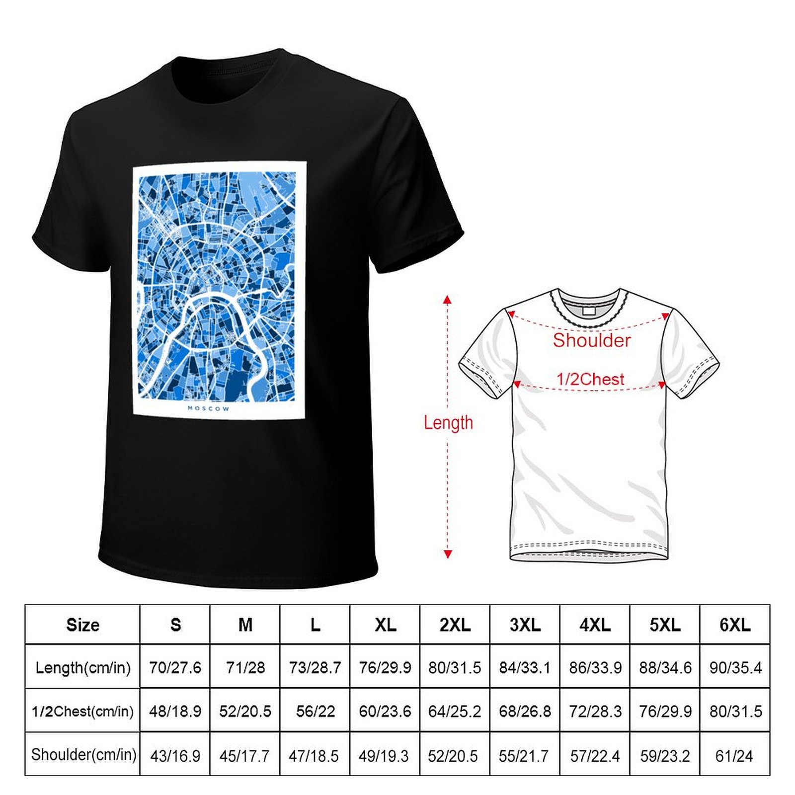 เสื้อยืดลายแผนที่ถนนเมืองมอสโก - Street Fashion Moscow บทวิจารณ์และราคา