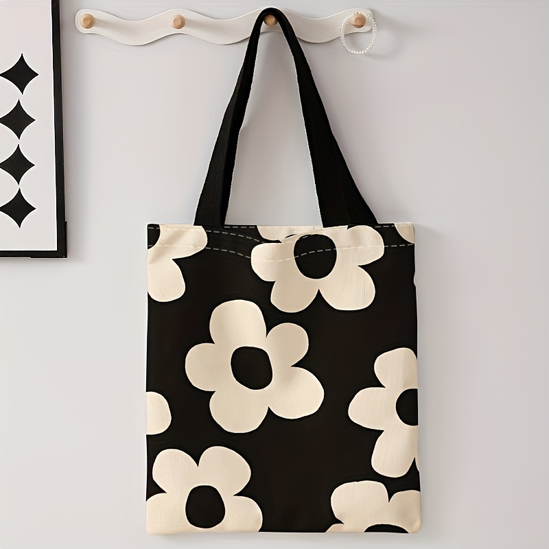 กระเป๋าโท้ทพิมพ์ลายดอกไม้สีเหล - Tote Bag Canvas Print บทวิจารณ์และราคา