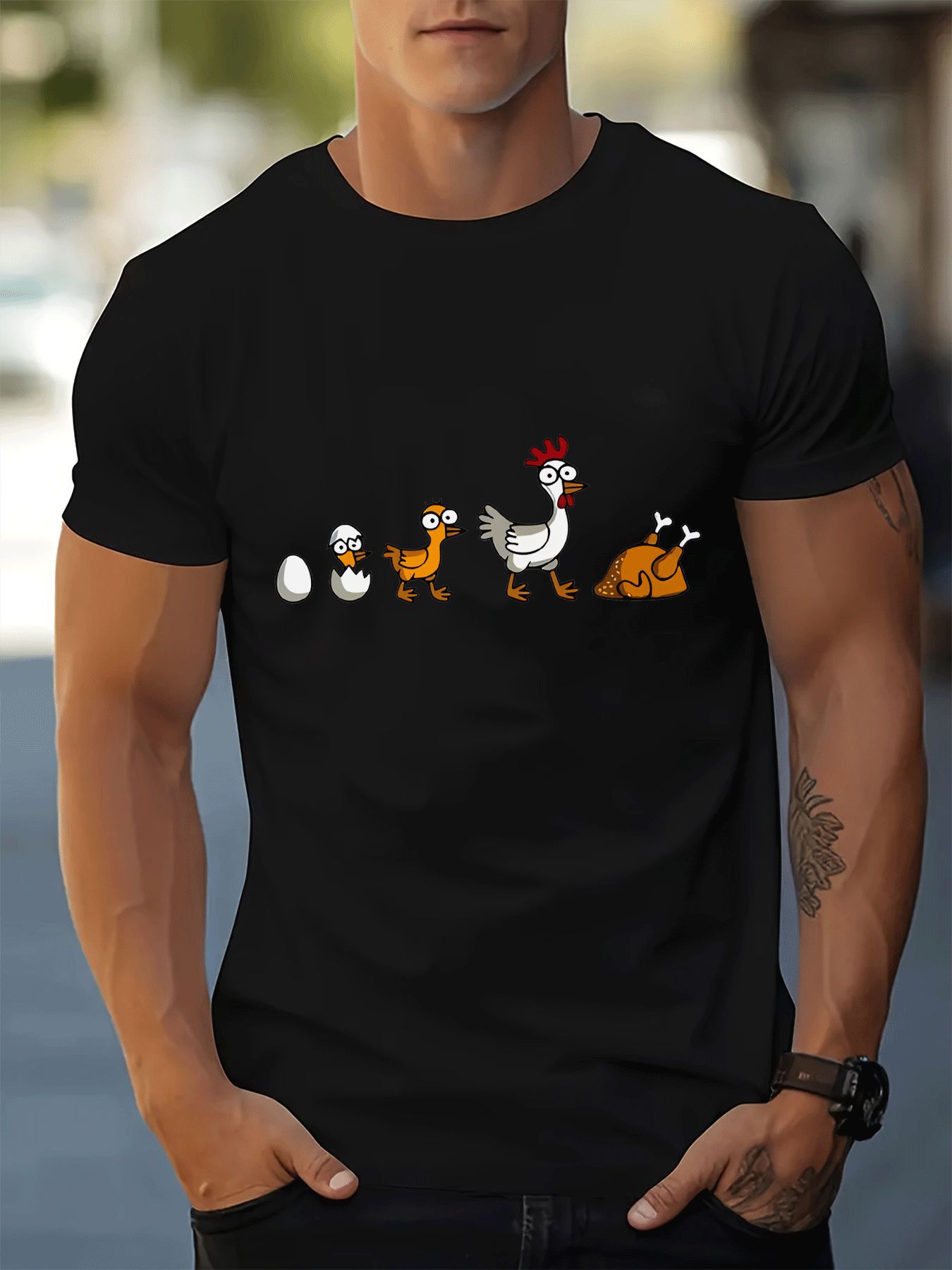 เสื้อยืดคอกลมสีขาวสำหรับผู้ชาย - Street Fashion Evolution บทวิจารณ์และราคา