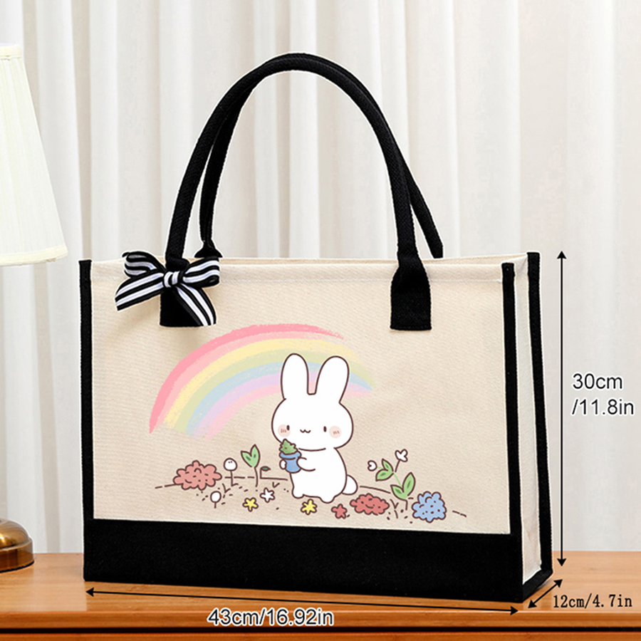 กระเป๋าผ้าแคนวาสสีขาวพิมพ์ลายก - Tote Bag Canvas Print บทวิจารณ์และราคา