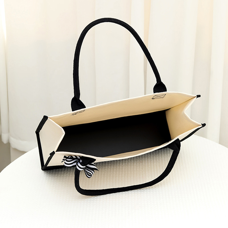 กระเป๋าผ้าแคนวาสสีขาวพิมพ์ลายก - Tote Bag Canvas Print บทวิจารณ์และราคา