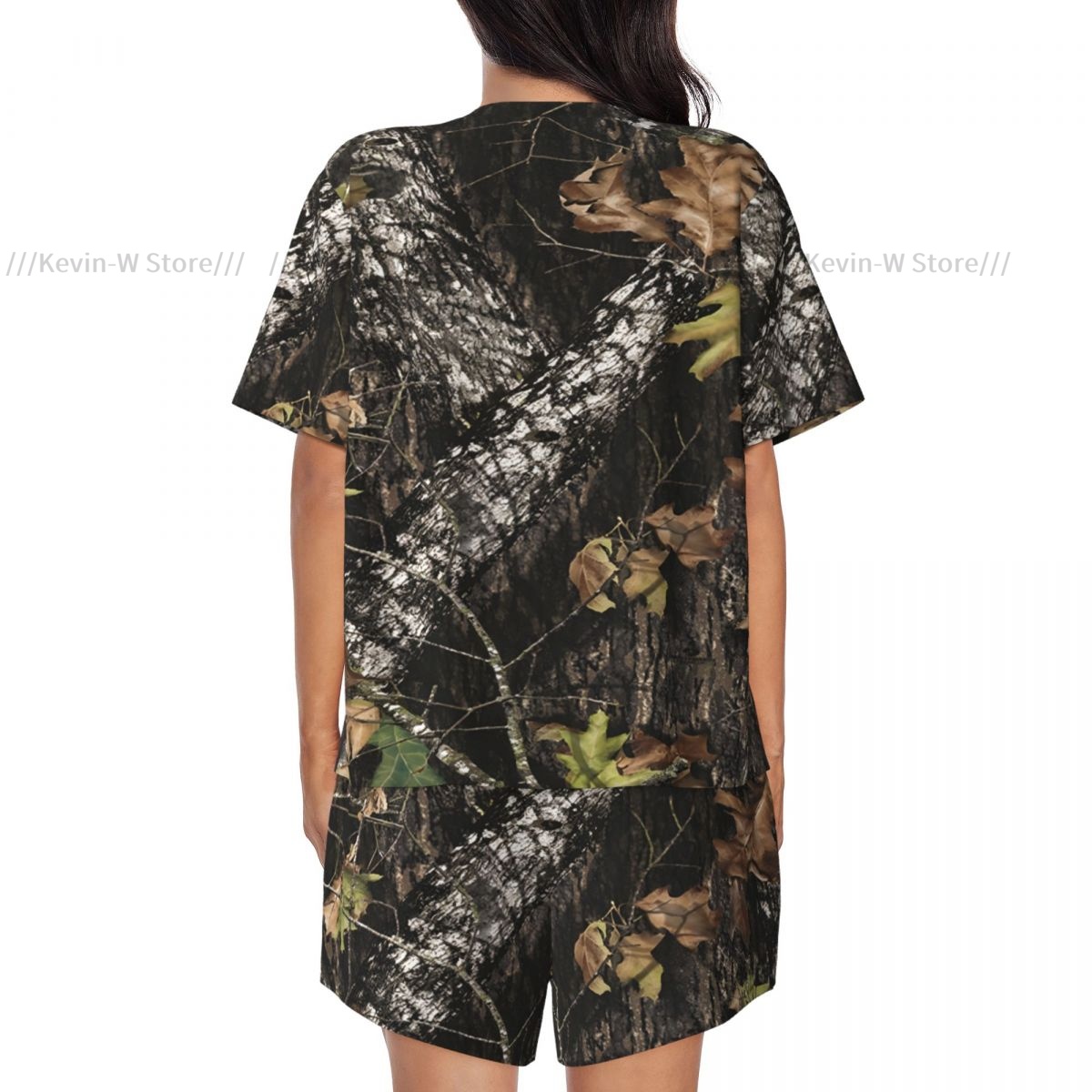 ชุดนอนสตรีสองชิ้นเสื้อยืดแขนสั - Camo Pattern Set บทวิจารณ์และราคา