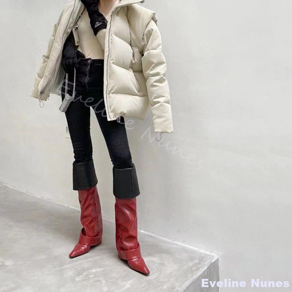 รองเท้าบูททรงแหลมแฟชั่นเหนือเข - Street Fashion Rome 2025 บทวิจารณ์และราคา