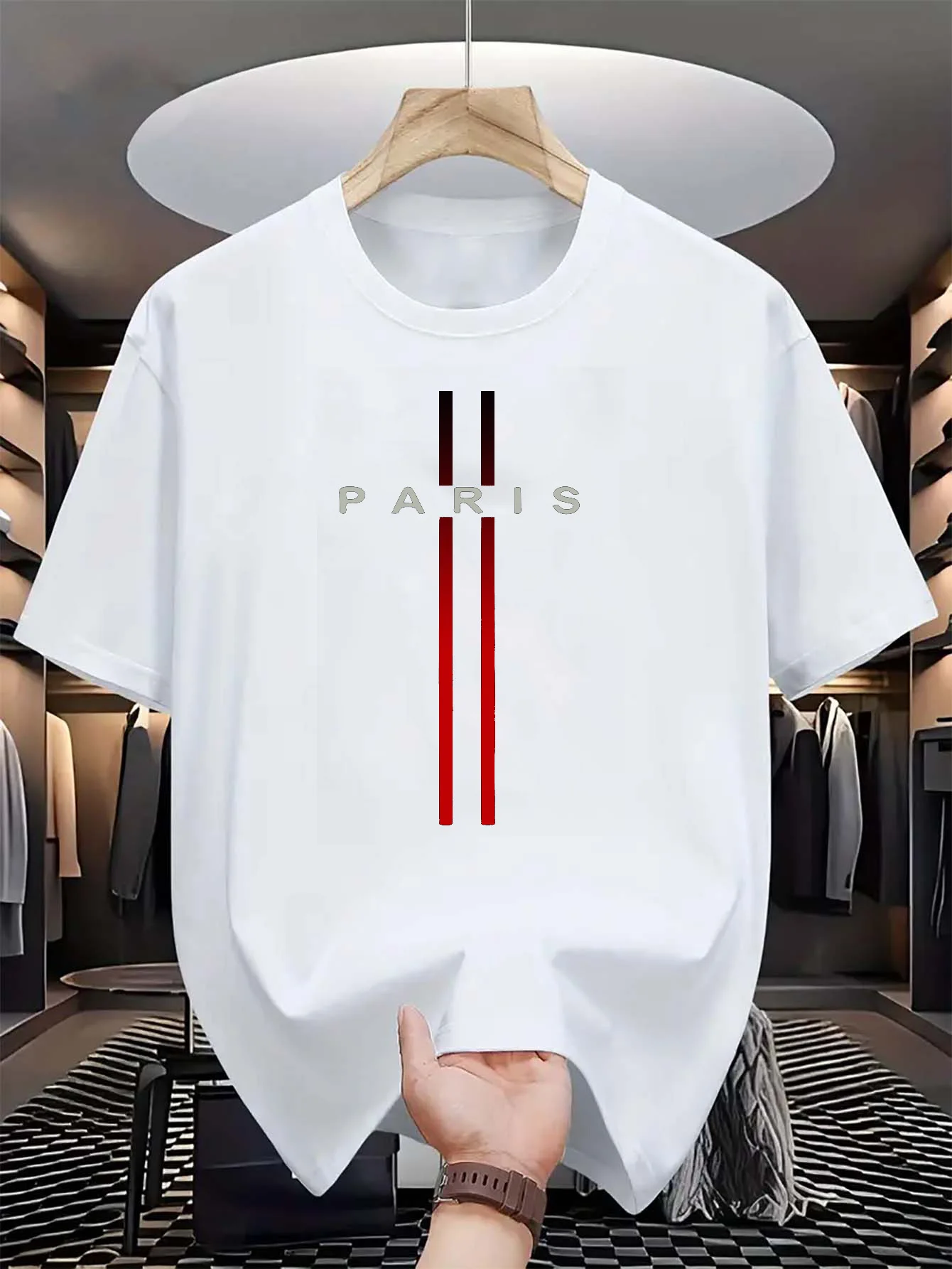 เสื้อยืดแขนสั้นคอกลมผ้าฝ้ายแท้ - Street Fashion In Paris บทวิจารณ์และราคา