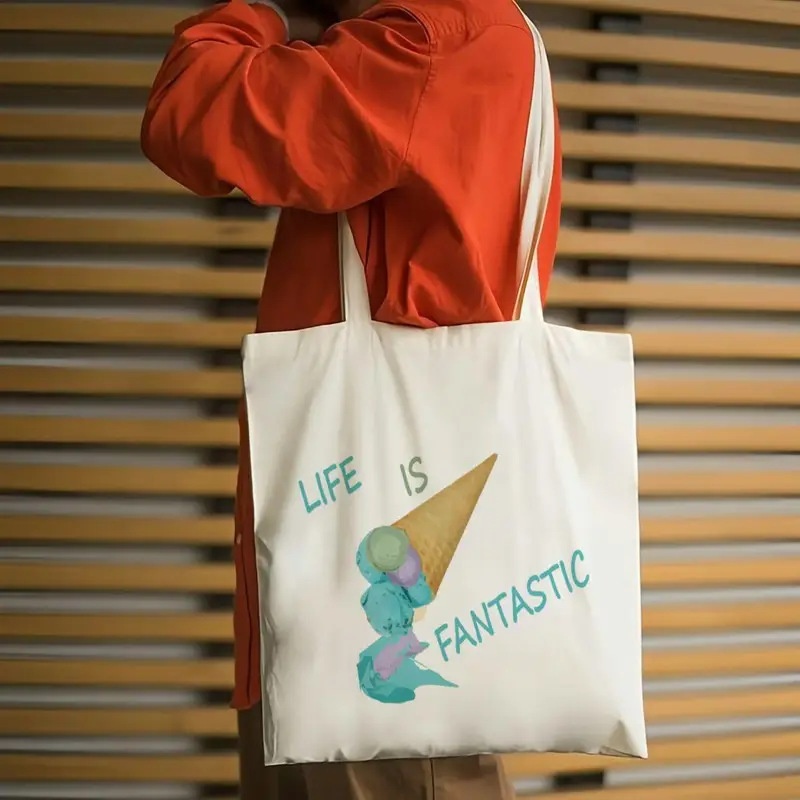 กระเป๋าผ้าแคนวาสลายเส้นศิลปะขน - Tote Bag Canvas Print บทวิจารณ์และราคา