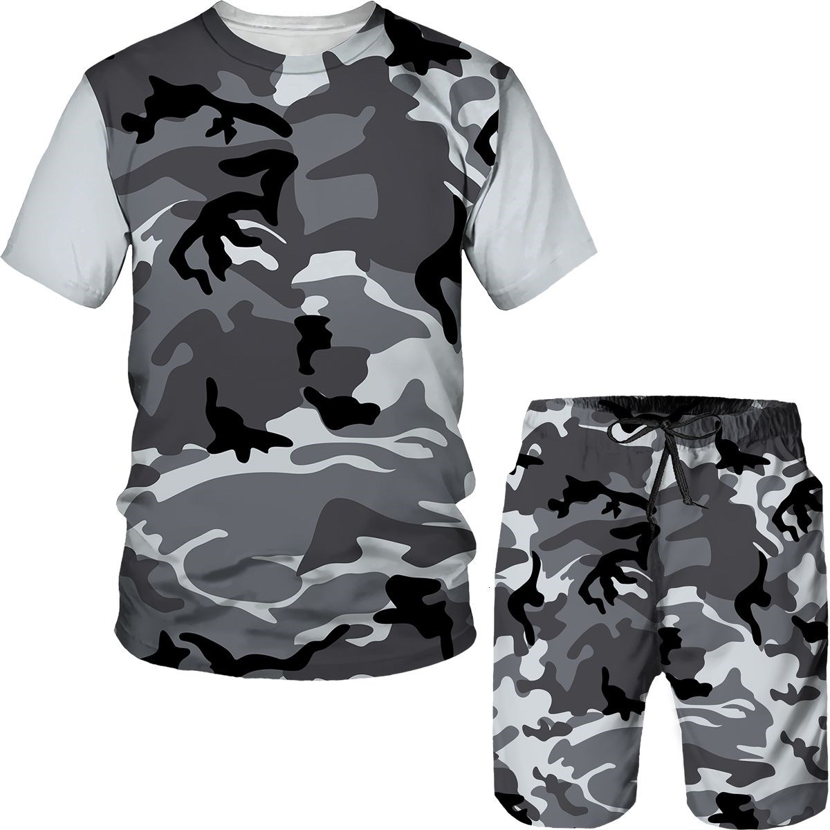 Men's Camouflage เสื้อยืดกางเก - Camo Pattern Set บทวิจารณ์และราคา