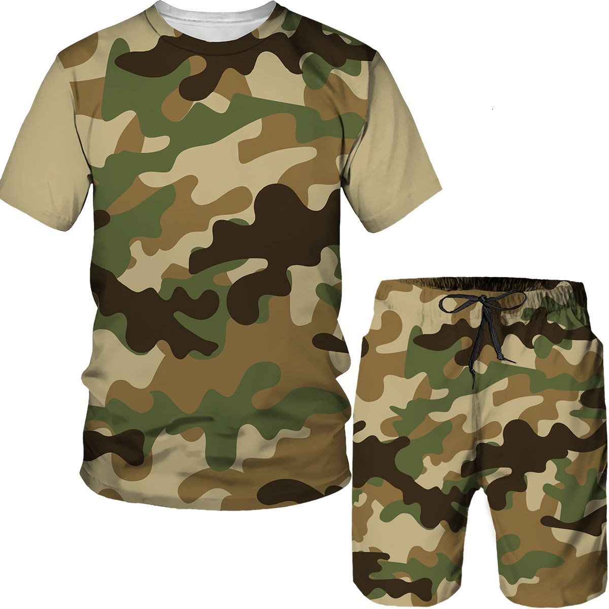 Men's Camouflage เสื้อยืดกางเก - Camo Pattern Set บทวิจารณ์และราคา