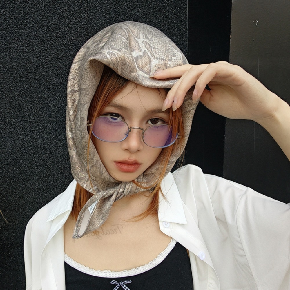 ผ้าโพกศีรษะลายงู Y2K ผ้าพันผมล - Street Fashion Types บทวิจารณ์และราคา