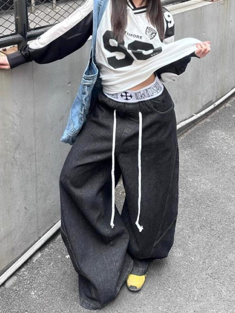 อเมริกันRetro Splicedเอวกางเกง - Street Fashion Types บทวิจารณ์และราคา